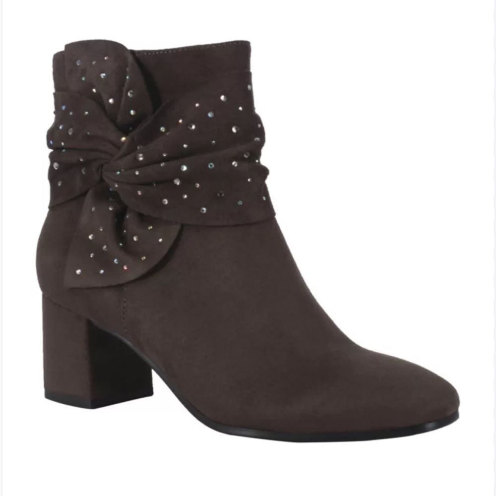 Impo Judith Brown Ankle Boots with‎ Sparkling Bow